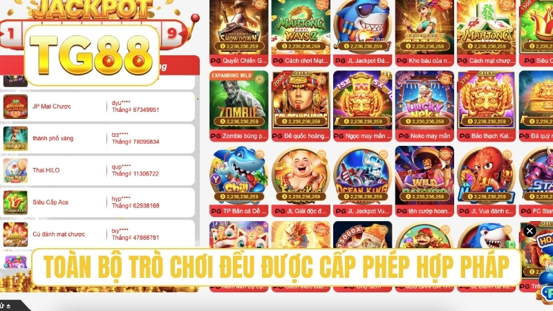 TG88 ⭐ Trang Chủ Chính Thức T8/2026 | Link TG88 Thưởng +188K 19 Toàn bộ trò chơi đều được cấp phép hợp pháp